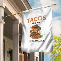 Tacos Are My Love Language Garden Flag Funny Cat Eating Taco - Wonder Print Shop