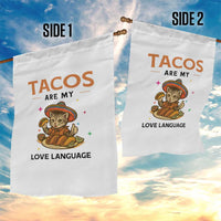 Tacos Are My Love Language Garden Flag Funny Cat Eating Taco - Wonder Print Shop