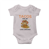 Tacos Are My Love Language Baby Onesie Funny Cat Eating Taco - Wonder Print Shop
