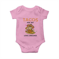Tacos Are My Love Language Baby Onesie Funny Cat Eating Taco - Wonder Print Shop