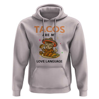 Tacos Are My Love Language Hoodie Funny Cat Eating Taco - Wonder Print Shop