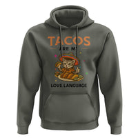 Tacos Are My Love Language Hoodie Funny Cat Eating Taco - Wonder Print Shop