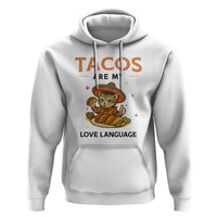 Tacos Are My Love Language Hoodie Funny Cat Eating Taco - Wonder Print Shop