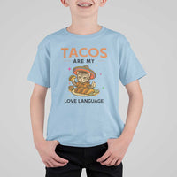 Tacos Are My Love Language T Shirt For Kid Funny Cat Eating Taco - Wonder Print Shop
