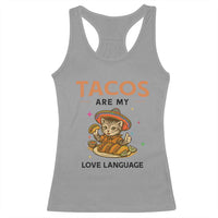 Tacos Are My Love Language Racerback Tank Top Funny Cat Eating Taco - Wonder Print Shop