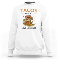 Tacos Are My Love Language Sweatshirt Funny Cat Eating Taco - Wonder Print Shop