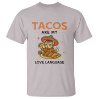 Tacos Are My Love Language T Shirt Funny Cat Eating Taco - Wonder Print Shop