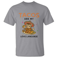 Tacos Are My Love Language T Shirt Funny Cat Eating Taco - Wonder Print Shop