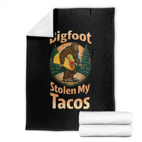 Funny Bigfoot Stole My Tacos Throw Blanket Sasquatch Taco Lover