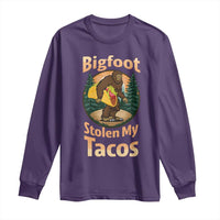 Funny Bigfoot Stole My Tacos Long Sleeve Shirt Sasquatch Taco Lover
