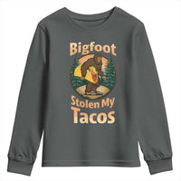 Funny Bigfoot Stole My Tacos Youth Sweatshirt Sasquatch Taco Lover