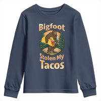 Funny Bigfoot Stole My Tacos Youth Sweatshirt Sasquatch Taco Lover