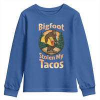 Funny Bigfoot Stole My Tacos Youth Sweatshirt Sasquatch Taco Lover