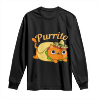 Funny Burrito Lover Gift Long Sleeve Shirt Purrito Cat - Wonder Print Shop