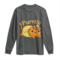 Funny Burrito Lover Gift Long Sleeve Shirt Purrito Cat - Wonder Print Shop