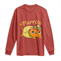 Funny Burrito Lover Gift Long Sleeve Shirt Purrito Cat - Wonder Print Shop