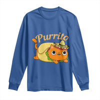 Funny Burrito Lover Gift Long Sleeve Shirt Purrito Cat - Wonder Print Shop