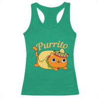 Funny Burrito Lover Gift Racerback Tank Top Purrito Cat - Wonder Print Shop