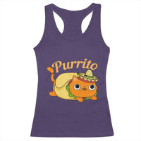 Funny Burrito Lover Gift Racerback Tank Top Purrito Cat - Wonder Print Shop