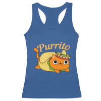 Funny Burrito Lover Gift Racerback Tank Top Purrito Cat - Wonder Print Shop
