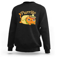 Funny Burrito Lover Gift Sweatshirt Purrito Cat - Wonder Print Shop