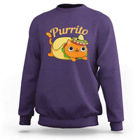 Funny Burrito Lover Gift Sweatshirt Purrito Cat - Wonder Print Shop