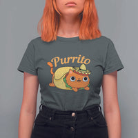 Funny Burrito Lover Gift T Shirt For Women Purrito Cat - Wonder Print Shop