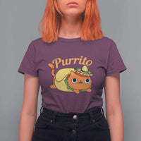 Funny Burrito Lover Gift T Shirt For Women Purrito Cat - Wonder Print Shop