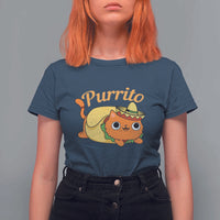 Funny Burrito Lover Gift T Shirt For Women Purrito Cat - Wonder Print Shop