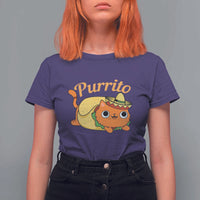 Funny Burrito Lover Gift T Shirt For Women Purrito Cat - Wonder Print Shop