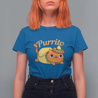 Funny Burrito Lover Gift T Shirt For Women Purrito Cat - Wonder Print Shop