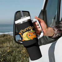 Funny Burrito Lover Gift Tumbler With Handle Purrito Cat