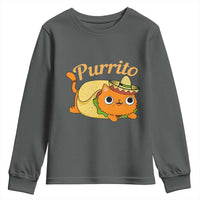 Funny Burrito Lover Gift Youth Sweatshirt Purrito Cat - Wonder Print Shop