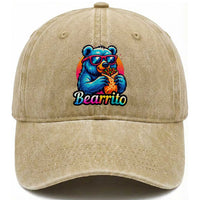 Mexican Food Lover Gift Washed Cotton Baseball Cap Funny Bearrito