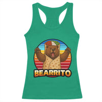 Burrito Lover Gift Racerback Tank Top Funny Bearrito - Wonder Print Shop