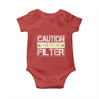 Funny Sarcastic Baby Onesie Caution I Have No Filter - Wonder Print Shop