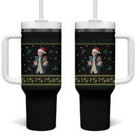 George Washington 67 Meme Tumbler With Handle Funny Christmas Ugly Sweater Gift - Wonder Print Shop