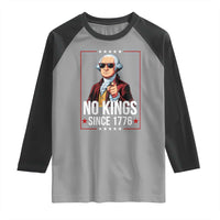 Funny George Washington No Kings 1776 Meme Vintage Gift Raglan Shirt - Wonder Print Shop