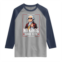 Funny George Washington No Kings 1776 Meme Vintage Gift Raglan Shirt - Wonder Print Shop