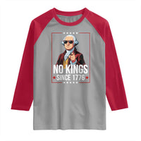 Funny George Washington No Kings 1776 Meme Vintage Gift Raglan Shirt - Wonder Print Shop