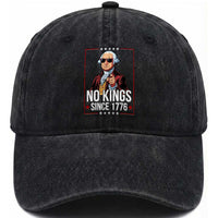 Funny George Washington No Kings 1776 Meme Vintage Gift Washed Cotton Baseball Cap