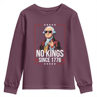 Funny George Washington No Kings 1776 Meme Vintage Gift Youth Sweatshirt - Wonder Print Shop