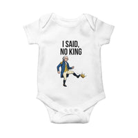 George Washington Kicking Crown Baby Onesie Funny No Kings Meme Gift - Wonder Print Shop