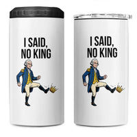 George Washington Kicking Crown 4 in 1 Can Cooler Tumbler Funny No Kings Meme Gift - Wonder Print Shop