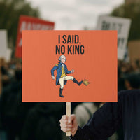 George Washington Kicking Crown Protest Sign Funny No Kings Meme Gift - Wonder Print Shop