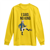 George Washington Kicking Crown Long Sleeve Shirt Funny No Kings Meme Gift - Wonder Print Shop