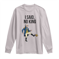 George Washington Kicking Crown Long Sleeve Shirt Funny No Kings Meme Gift - Wonder Print Shop