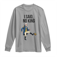 George Washington Kicking Crown Long Sleeve Shirt Funny No Kings Meme Gift - Wonder Print Shop