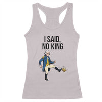 George Washington Kicking Crown Racerback Tank Top Funny No Kings Meme Gift - Wonder Print Shop