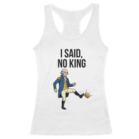 George Washington Kicking Crown Racerback Tank Top Funny No Kings Meme Gift - Wonder Print Shop